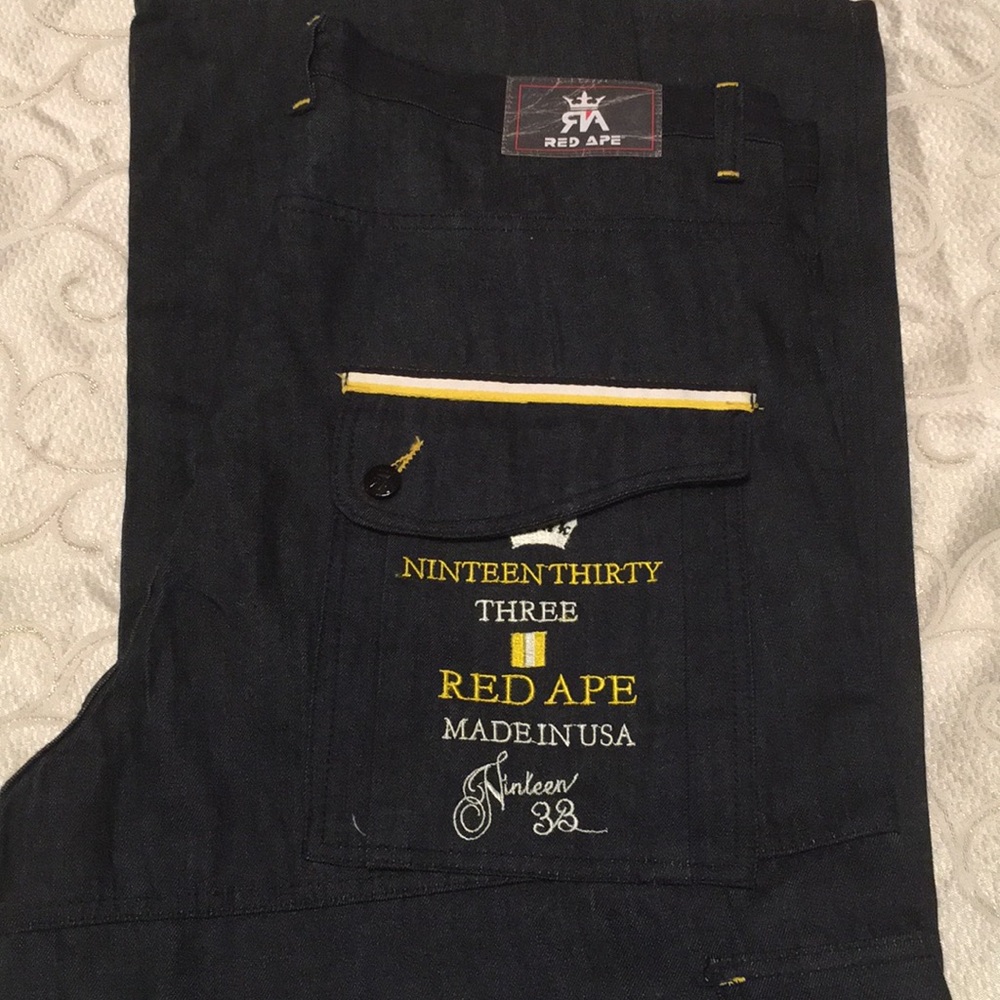 Men’s size 38 red ape denim jeans